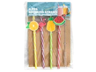 Cookinglife Cocktailglazen / Tiki Ananas Glazen + Herbruikbare Rietjes Zomers Fruit - 4 Stuks