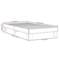 Bedframe bewerkt hout en metaal grijs sonoma eiken 90x200 cm - thumbnail