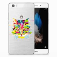 Huawei Ascend P8 Lite Telefoonhoesje met Naam Cat Color - thumbnail