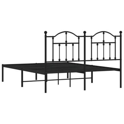 Bedframe met hoofdbord metaal zwart 140x200 cm Bedframe met hoofdbord metaal zwart 140x200 cm