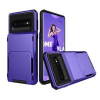 Schokbestendig TPU + PC beschermende case voor Galaxy S10 met kaartsleuf (paars) - thumbnail
