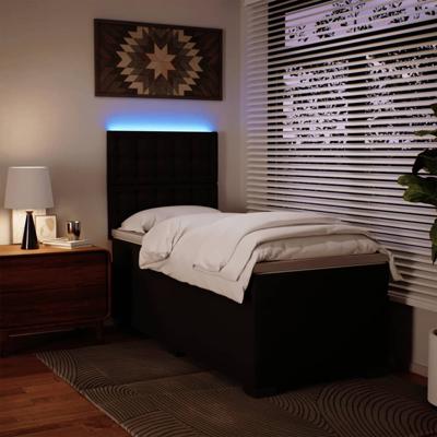 Boxspring met matras kunstleer zwart 100x200 cm - thumbnail
