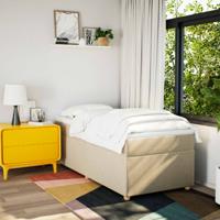 Boxspring met matras stof crèmekleurig 90x200 cm - thumbnail