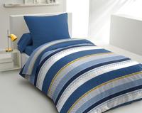 HOME PASSION STANIS microvezel dekbedset - 1 dekbedovertrek 140 x 200 cm + 1 kussensloop 63 x 63 cm - Blauw - thumbnail