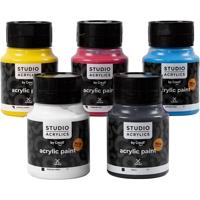Creall Studio Acrylverf, diverse kleuren, 5x500 ml/ 1 doos - thumbnail