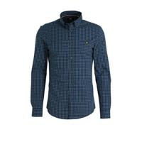 WE Fashion geruit slim fit overhemd donkerblauw - thumbnail