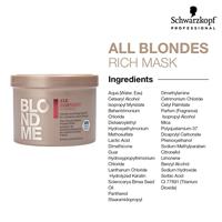 Schwarzkopf - Blond Me All Blondes Rich Mask Maskers 500 ml Dames - thumbnail