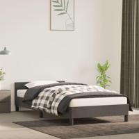 Bedframe met hoofdeinde fluweel donkergrijs 90x190 cm - thumbnail