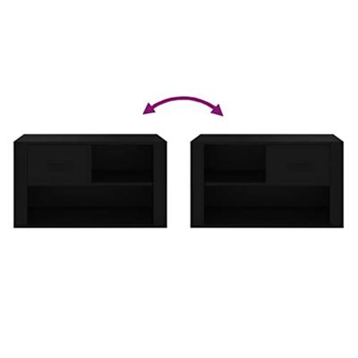 Schoenenkast 80x35x45 cm bewerkt hout zwart