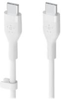 Belkin BoostCharge Flex siliconen USB Type C/C-kabel, USB-IF-gecertificeerde PD-snellaadkabel voor iPhone 16, iPhone 15 Plus/Pro/Pro Max, Samsung Galaxy S24, Pixel, iPad, Nintendo Switch, 2 m , wit - thumbnail