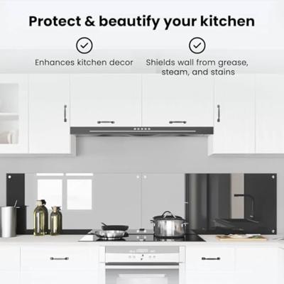 VidaXL Keuken spatscherm 2 pcs donkergrijs 110 x 50 cm gehard glas