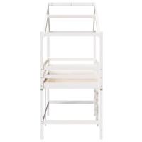 Halfhoogslaper met ladder en bedhuis grenenhout wit 90x190 cm - thumbnail