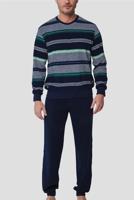 Pastunette Heren katoenen pyjama met lange mouwen - Blauw - Maat S - thumbnail