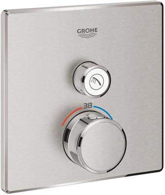 Opbouwdeel GROHE Grohtherm Smartcontrol Douche T, Vierkant Supersteel