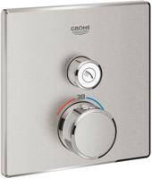 Opbouwdeel GROHE Grohtherm Smartcontrol Douche T, Vierkant Supersteel - thumbnail