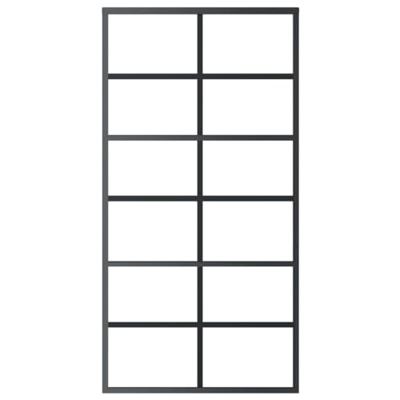 VidaXL Schuifdeur 102x205 cm esg-glas en aluminium zwart - thumbnail