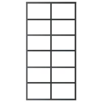 Schuifdeur 102x205 cm ESG-glas en aluminium zwart - thumbnail