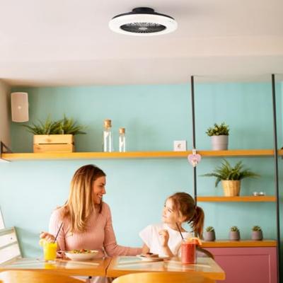 Brilliant Zwarte ventilatorBadria met RGB functie - G60040/06