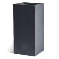 Mcollections plantenbak kubus clayfibre hoog 23x23x50 cm lood - thumbnail