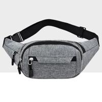 Pure kleur multifunctionele zakken waterdichte borst tas taille Cross Body Sporttas (grijs) - thumbnail