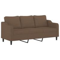 3-delige Loungeset met kussens stof bruin - thumbnail
