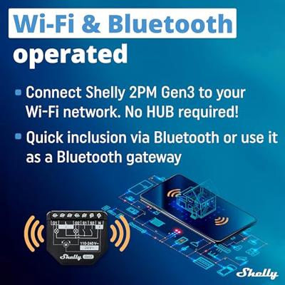Shelly Shelly 2PM Gen3 Schakel-meetactor Bluetooth, WiFi