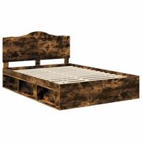 Bedframe Gerookt eiken 150 x 200 cm Massief grenenhout - thumbnail