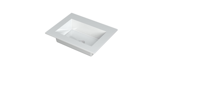 INK Kraft Wastafel Enkele Bak Zonder Kraangat - 600x450x10 mm - Glans Wit