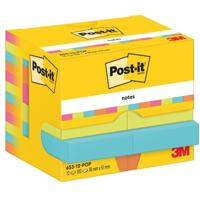 Post-It Notes Poptimistic, 100 vel, ft 38 x 51 mm, pak van 12 blokken - thumbnail