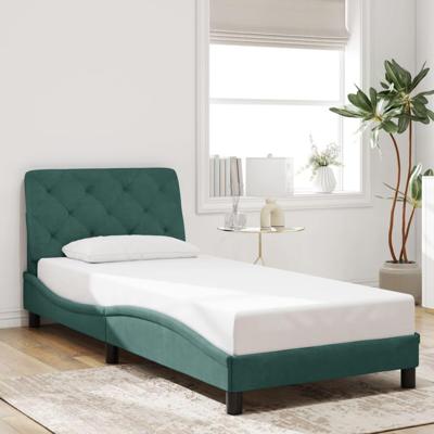 Bedframe zonder matras 90x200 cm fluweel donkergroen