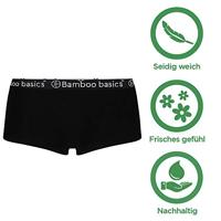 2-pak Hipsters dames - Iris - Bamboe dames short zwart - Hipster ondergoed dames - Elastische band - thumbnail