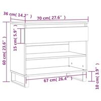 Schoenenkast 70x36x60 cm bewerkt hout betongrijs - thumbnail