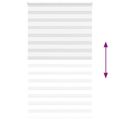 VidaXL Zebra rolgordijn 125x200 cm stofbreedte 120,9cm polyester wit VidaXL Zebra rolgordijn 125x200 cm stofbreedte 120,9cm polyester wit