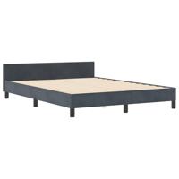 Bedframe met hoofdeinde Donkergrijs 140 x 190 cm Fluweel - thumbnail