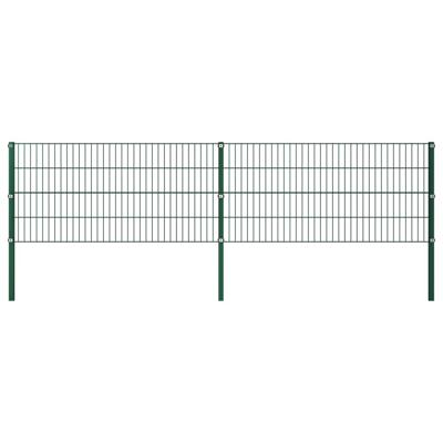 Schuttingpaneel met palen 3,4x0,8 m ijzer groen