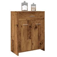 Badkamerkast 60x33x80 cm bewerkt hout oud houtkleurig - thumbnail