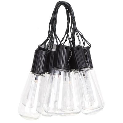 LED Lichtsnoer met Zonne-energie - Dag en Nacht Sensor - Aigi Humbol - 10W - Warm Wit 3000K - 3.8 Meter - 10 LED's Transparant - Waterdicht IP44 - Zwart