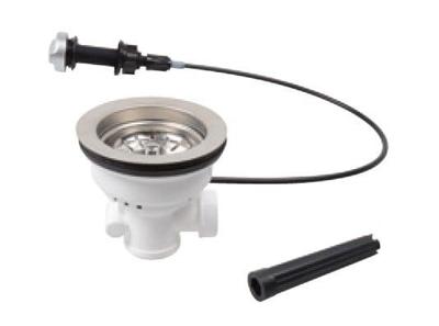 Kirchhoff Kunststof korfventiel bowdenkabel, 1 1/2" ET, RVS ventielbeker & zeef Ø114 mm, met 1" overloopaansluiting - 98835440