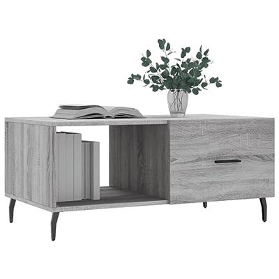 Salontafel 90x50x40 cm bewerkt hout grijs sonoma eikenkleurig