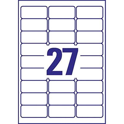 Avery sterk klevende papieren etiketten, ft 63,5 x 29,6 mm, pak van 540 etiketten Avery sterk klevende papieren etiketten, ft 63,5 x 29,6 mm, pak van 540 etiketten