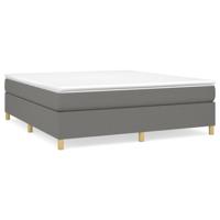 Boxspring met matras stof donkergrijs 160x200 cm - thumbnail