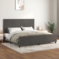 Bedframe zonder matras 200x200 cm fluweel donkergrijs - thumbnail