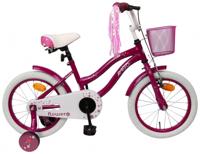 AMIGO Flower 16 Inch 26 cm Meisjes Terugtraprem Paars - thumbnail