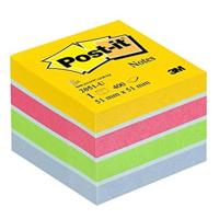 Post-it Notes mini kubus, 400 vel, ft 51 x 51 mm, geassorteerde kleuren - thumbnail