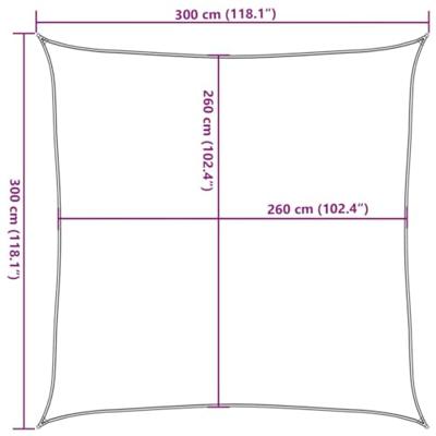 Zonnezeil 3x3 m 100% polyester oxford zandkleurig Zonnezeil 3x3 m 100% polyester oxford zandkleurig