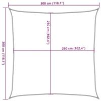 Zonnezeil 3x3 m 100% polyester oxford zandkleurig - thumbnail