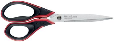 Maped schaar Advanced Softgel, ft 21 cm, rechts, scherpe punt, RVS, zwart/rood, blister van 1 stuk Maped schaar Advanced Softgel, ft 21 cm, rechts, scherpe punt, RVS, zwart/rood, blister van 1 stuk