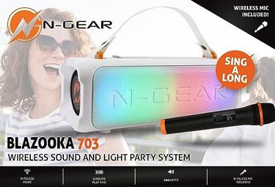 N-Gear Blazooka 703W - Draagbare Bluetooth Speaker - Met Microfoon & Verlichting - Wit