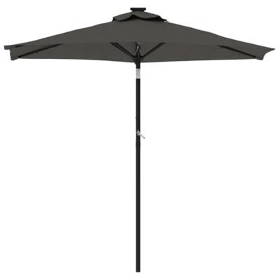 Parasol met LED's en stalen paal 225x225x212cm antracietkleurig