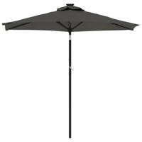 Parasol met LED's en stalen paal 225x225x212cm antracietkleurig - thumbnail